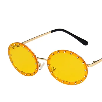 Femei ochelari de Soare Polarizat Cadru de Epocă Galsses Designer de Ochelari Retro Rotund Oglindă Oculos Metal Fierbinte Gafas Steampunk MWJ3458