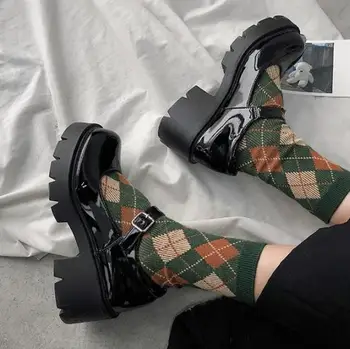 2020 Pantofi din Piele pentru Femei de Primavara Toamna Modele de Pantofi Mary Jane pentru Femei Japoneze Tocuri Retro Platforma de Școală Stil