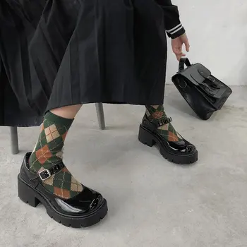 2020 Pantofi din Piele pentru Femei de Primavara Toamna Modele de Pantofi Mary Jane pentru Femei Japoneze Tocuri Retro Platforma de Școală Stil