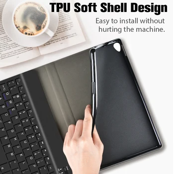 TPU moale Caz pentru Lenovo Tab M10 HD 2nd Gen cu tastatura TB-X306 10.1 2020 de Acoperire Wireless Bluetooth Keyboard Stand Funda