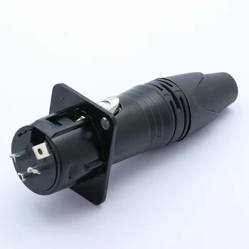 4sets 3pin mufa XLR de sex masculin + feminin conector pentru Microfon/MICROFON, cu Montare pe Panou+sârmă de lipit, Coajă de Metal +Cupru de Contact