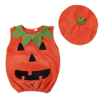 Bazzery Vânzare Fierbinte Copii Costume De Halloween Desene Animate Dovleac Costum Drăguț Microfibra Palarie Petrecere Speciala Salopetă Pentru Copii Copii Minunat Costum