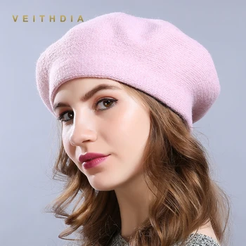 VEITHDIA Pălărie de Iarnă Berete 2019 Noi Lână Cașmir Femei Calde de Brand Casual, de Înaltă Calitate Femei Vogue Pălării Tricotate Pentru Fete Capac 7773
