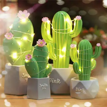 Ins Cactus LED Masă Lampă de Vis Stele Lampă Mică de Noapte Lumina Decorare Dormitor Lampa de Birou Cadouri pentru Copii