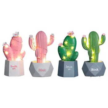Ins Cactus LED Masă Lampă de Vis Stele Lampă Mică de Noapte Lumina Decorare Dormitor Lampa de Birou Cadouri pentru Copii