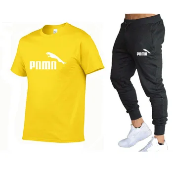 Bărbați costume de vară, cu elegante imprimate T-shirt și pantaloni de trening, tendințele modei, două piese marca bărbați costume de sport 7780