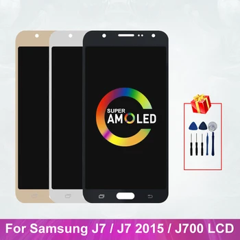 J7 Super AMOLED Pentru Samsung Galaxy J7 Display J700 J700F J700H LCD Touch Screen Digitizer Display Piese de Asamblare SM-J700F