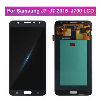 J7 Super AMOLED Pentru Samsung Galaxy J7 Display J700 J700F J700H LCD Touch Screen Digitizer Display Piese de Asamblare SM-J700F