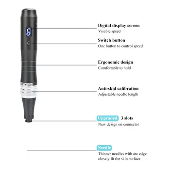 Electric M8 Wireless Derma stilou de Albire a Pielii Rid elimina Microneedling pen bbglow dr stilou cu 2 buc Cartuș Ac Sfaturi Noi