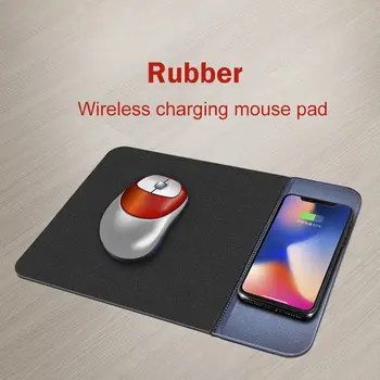 2018 Telefon Mobil Încărcător Wireless Qi de Încărcare Mouse Pad Mat Mousepad din Piele PU pentru iPhone X/8 Plus Samsung S8 Plus /Nota 8 7822