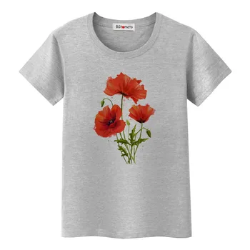 BGtomato Frumoase Flori Rosii T-shirt pentru Femei New Sosire Design Clasic, Tricouri cu maneca scurta moale Topuri casual minunat Tees