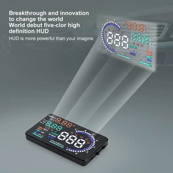 Head Up Display LED Parbriz A8 5.5 inch HUD OBD2 de Afișare HUD Pentru Masina Vitezometru Digital Parbriz Proiector Depășirea vitezei de Alarmă