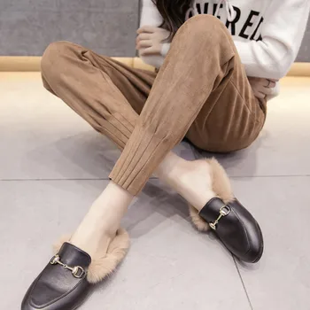 Primavara toamna anului nou 2020 coreean vrac Harem pantaloni cu talie înaltă casual picioare de sex feminin picioare pantaloni din piele de căprioară ridiche pantaloni pentru femei