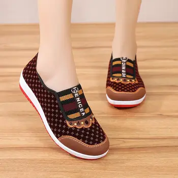 Noul Stil Vechi Beijing Pânză Pantofi Femei Moi, Fund Non-Alunecare de vârstă Mijlocie Agrement Pânză Fund Plat Mama Pantofi pentru Femeie Pantofi 359