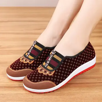 Noul Stil Vechi Beijing Pânză Pantofi Femei Moi, Fund Non-Alunecare de vârstă Mijlocie Agrement Pânză Fund Plat Mama Pantofi pentru Femeie Pantofi 359