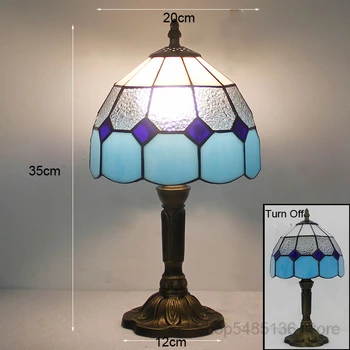 Tiffany Epocă Vitralii Lămpi de Masă pentru Living Dormitor Mediteranean, turcesc Lampa de Birou Noptiera Sta Corpuri de iluminat