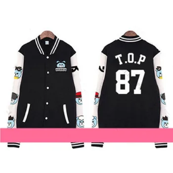 Mainlead Kpop Bigbang Uniforma de Baseball FĂCUT Haina Jacheta Varsity Outwear Barbati Femei Unisex