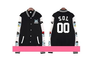 Mainlead Kpop Bigbang Uniforma de Baseball FĂCUT Haina Jacheta Varsity Outwear Barbati Femei Unisex