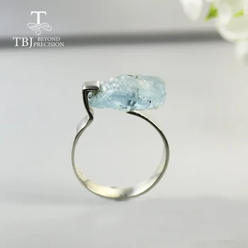 TBJ,2020 nou handmade acvamarin Inel elegant design naturale piatră prețioasă de bijuterii de argint 925 pentru femei inel de bijuterii piatra