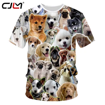 CJLM Nou Drăguț Tricouri Unisex Toate Peste Imprimare Animale Câini Grafic 3d T-shirt Harajuku Om Hip-Hop, Punk Fitness Casual Tricouri