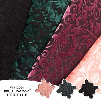 Multicolor tricot moale patru way stretch damasc de mătase burnout catifea țesături pentru costume petrecere, rochie de îmbrăcăminte