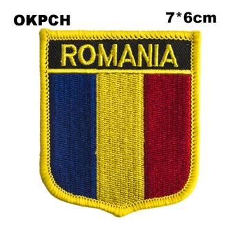 România Scut Forma Flag patch-uri brodate flag patch-uri drapelul național patch-uri pentru Cothing DIY Decorare PT0109-S 8018