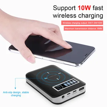 4x 18650 Baterie DIY Qi Wireless Charger USB de Tip C PD Încărcare Rapidă Power Bank Cutie Shell Caz pentru telefon mobil Telefon Mobil Tablet