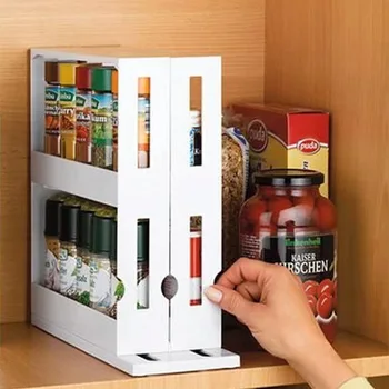 Bucătărie Condimente Raft De Depozitare Cabinet Dulap Rotativ Organizator Slide Accesorii De Bucatarie Rack