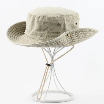 CAMOLAND Bumbac Boonie Hat Femei Barbati Vara UPF 50+ Pălării de Soare Barbati Bob Panama Capace de Pescuit Pălării de sex Feminin Spălat Plaja Hat