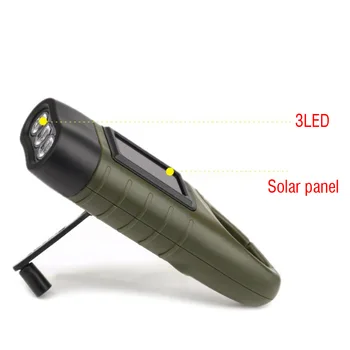 DUS Solar Manivela Dinam, energie Solară Reîncărcabilă LED Camping Lanternă Lanternă Pentru Camping în aer liber Alpinism