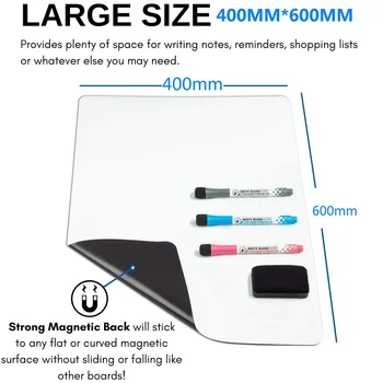 400X600mm Tablă Magnetică fișe de Frigider Autocolant Alb Bord pentru Frigider Tablă Bine Markeri Eraser Mesaj de Bord