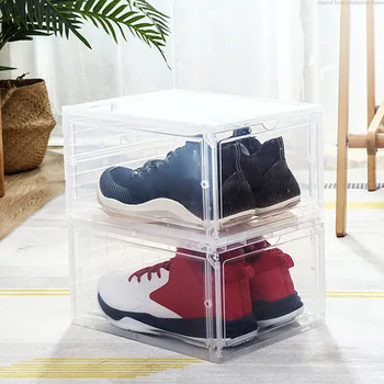 Cizme Pantofi de Depozitare din Plastic Transparent Cutie pot fi Stivuite Caz Sertar Organizator Acasă NJ88