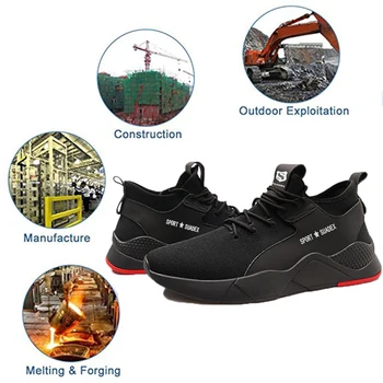 JACKSHIBO Securitate a muncii Pantofi Pentru Bărbați Respirabil Pantofi de Lucru din Oțel Picior Anti-zdrobitor de Pantofi de sex Masculin lucrări de Construcții de Adidași ochiurilor de Plasă