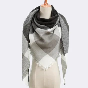 41 stiluri de moda tricotate primăvară păr esarfa pentru femei de iarnă carouri cald cașmir eșarfe, șaluri de lux gât bandană cutat șal