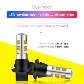 2 Buc LED-uri de culoare dublă semnalizare BA15S decodare anti-stroboscopic 1156 T20, lampă de semnal super-luminos lampă pentru circulație diurnă