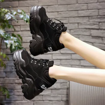 Femei Pantofi cu Platformă Nou Respirabil Femei Înălțimea Creșterea Pantofi de 12 CM Grosime Unic Formatori Adidași Femeie Deportivas Mujer