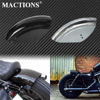 Motocicleta Scurt Plat Aripa Spate Apărătoare de noroi Cafe Racer Negru/Crom Aripă Acoperire Pentru Harley Sportster Iron XL 883 1200 72 48