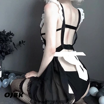 OJBK Lenjerie Sexy Cosplay Erotic Șorț Servitoare Japonez Sex Costum Babydoll Femei Dantelă fusta mini Tinuta Dulce Lolita Anime Dress