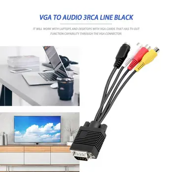 VGA SVGA La S-VIDEO 3 RCA Feminin Cablu Convertor Nou VGA Pentru Video de Ieșire TV S-Video AV Adapter