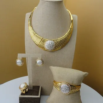 Yuminglai de Lux din dubai aur de culoare set de bijuterii pentru femei purta Nigerian nunta bijuterii set FHK5334