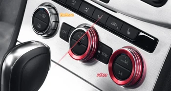 Aliaj de aluminiu de Aer AC butoane Comutator inel butonul Auto Butonul de Acoperire Autocolant Pentru VW Volkswagen Magotan Passat CC Tiguan Styling Auto