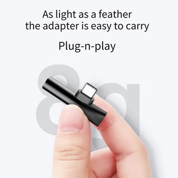Baseus USB de Tip C pentru Jack de 3,5 mm Adaptor Pentru Xiaomi Mi 9 8 Huawei Mate 30 P30 Tip Pro-C OTG USB-C USBC Audio Repartitoare Adaptor