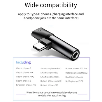 Baseus USB de Tip C pentru Jack de 3,5 mm Adaptor Pentru Xiaomi Mi 9 8 Huawei Mate 30 P30 Tip Pro-C OTG USB-C USBC Audio Repartitoare Adaptor