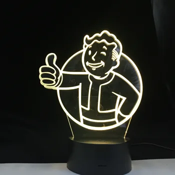 Joc Fallout Shelter Culori Schimbare Veioza Cadou pentru Copii Copil de Decorare Dormitor Lampa de Masa 3d Led Lumina de Noapte Noptiera