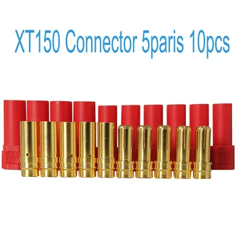 5pairs XT150 Conector 6mm Curent Mare Mufă Banană Cupru placat cu Aur de sex Masculin de sex Feminin Conector + Rezistent la Temperaturi Ridicate linie dreaptă