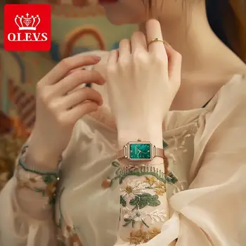 OLEVS Femei Ceasuri de Personalitate de Moda Pătrat Ultra-Subțire de Cuarț Ceas de mână rezistent la apă a Crescut de Aur Milanese Elegant Doamnelor Ceas