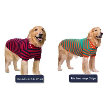 Animale De Companie Haine Subțiri Secțiunea Akita Labrador Golden Retriever Câine Gras Supradimensionate Benzi T-Shirt Tricou Polo Câine Mare De Îmbrăcăminte Pentru Vară