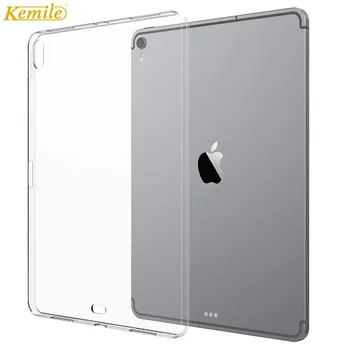 Kemile Caz pentru iPad Pro 11 2018 Piele Moale, Flexibil Bara de protecție Transparent TPU Cauciuc Capac Spate Protector pentru iPad 9.7 10.2 11 Caz