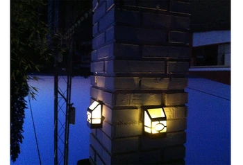 4 pack Solare lampă de perete 2LEDs Solare alimentat LED Lumina Solara IP44 impermeabil în aer liber, Grădină, Curte Calea Gard Lampa