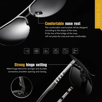 2020 Clasic Polarizat ochelari de Soare Barbati Pilot de Conducere Cadru din Aliaj Anti-Orbire Pescuit Ochelari de Soare Ochelari de cal de sex Masculin UV400 Gafas De Sol 8435